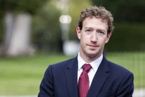 Meta CEO Mark Zuckerberg outdoors in a suit
