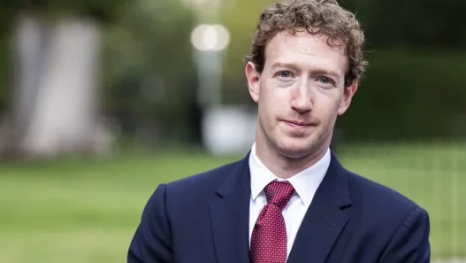 Meta CEO Mark Zuckerberg outdoors in a suit