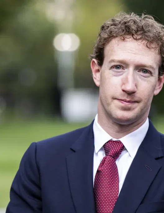 Meta CEO Mark Zuckerberg outdoors in a suit